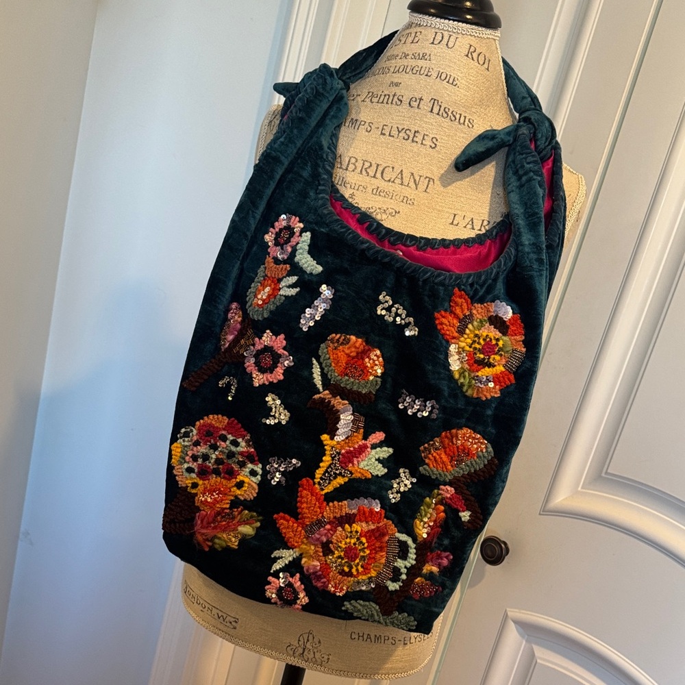 Floral Embroidered Velvet Bag Steve Madden